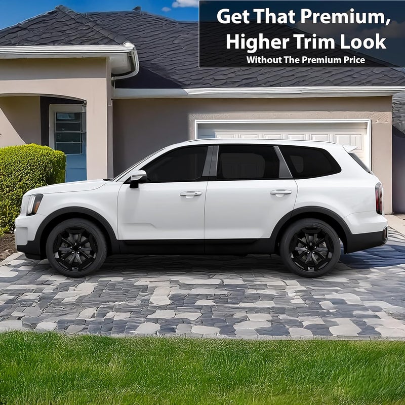 BOGAR TECH DESIGNS Rim Chrome Delete Overlay Replacement Compatible with Kia Telluride 2023-2025, Gloss Black - Image 2